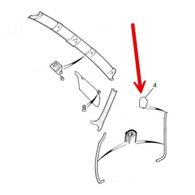 USED Chrome Cap For Door Seal On B-Post  BDC5336